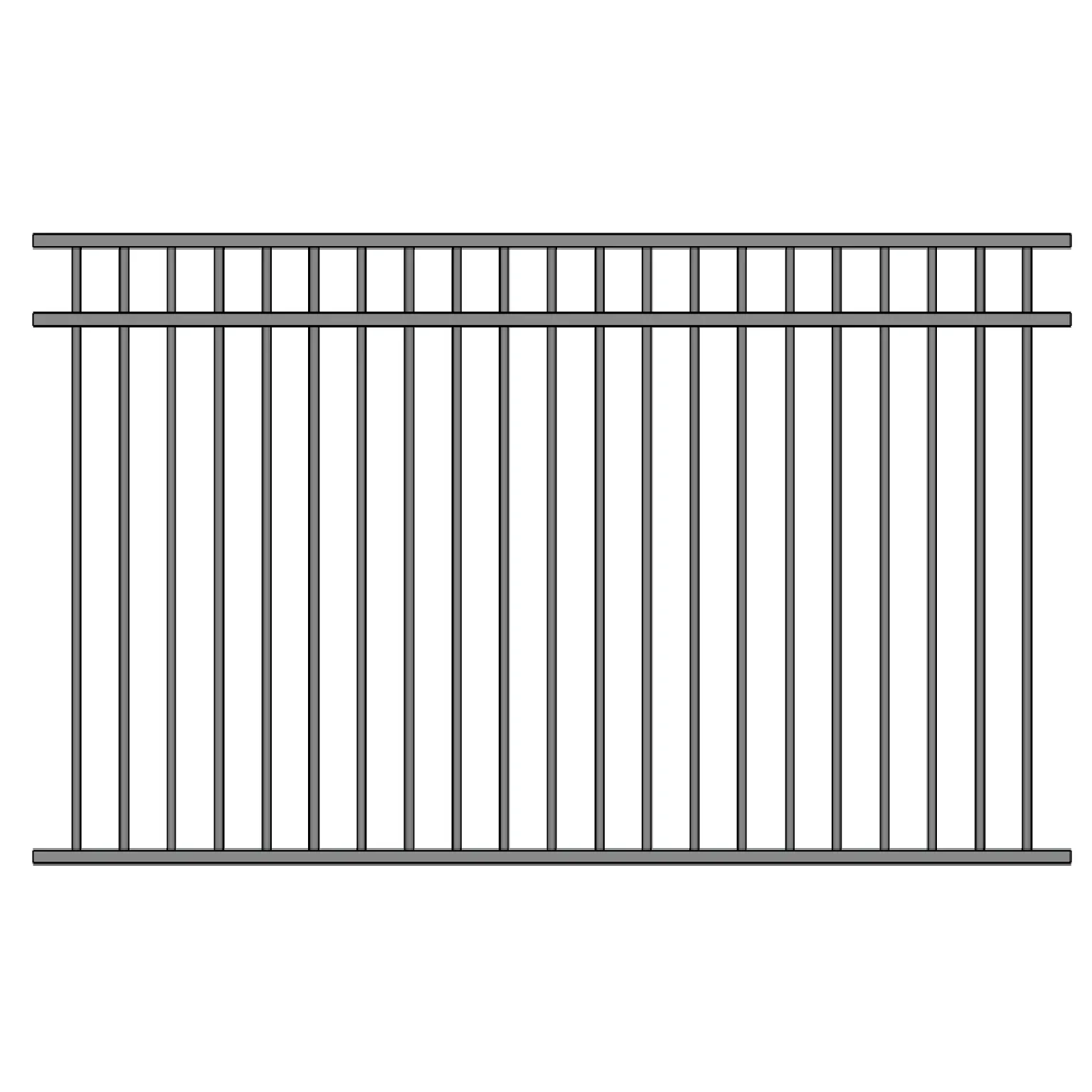 Powder coated Australia aluminium  3 rails flat top extend bottom welded pool fence panels 1200mm x 2400mm