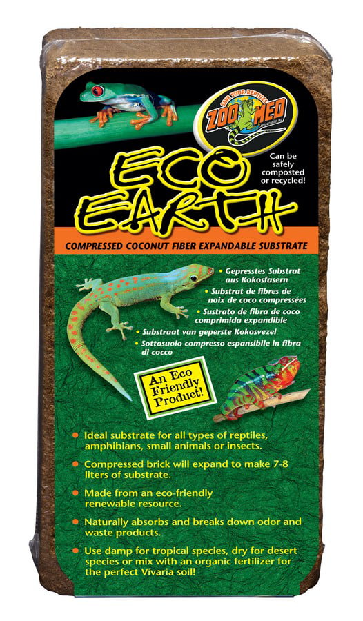 Zoo Med Laboratories Eco Earth? Coconut Fiber Substrate 1 Compressed Brick (~7-8 Liters)