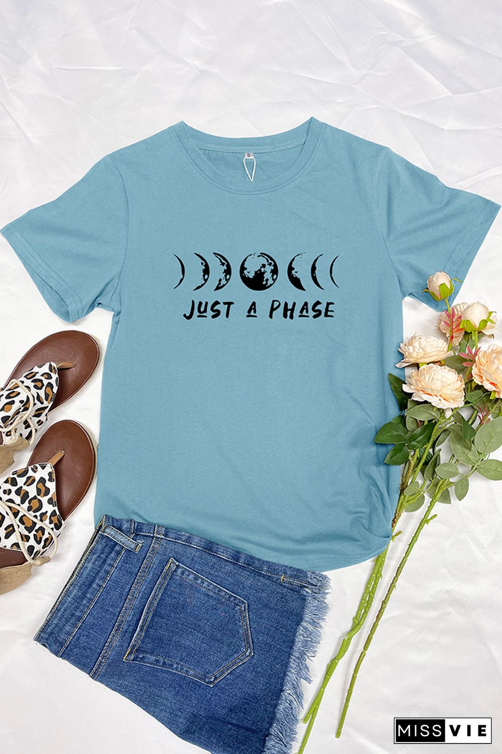 It's Just A Phase Moon Graphic T-Shirt Wholesale