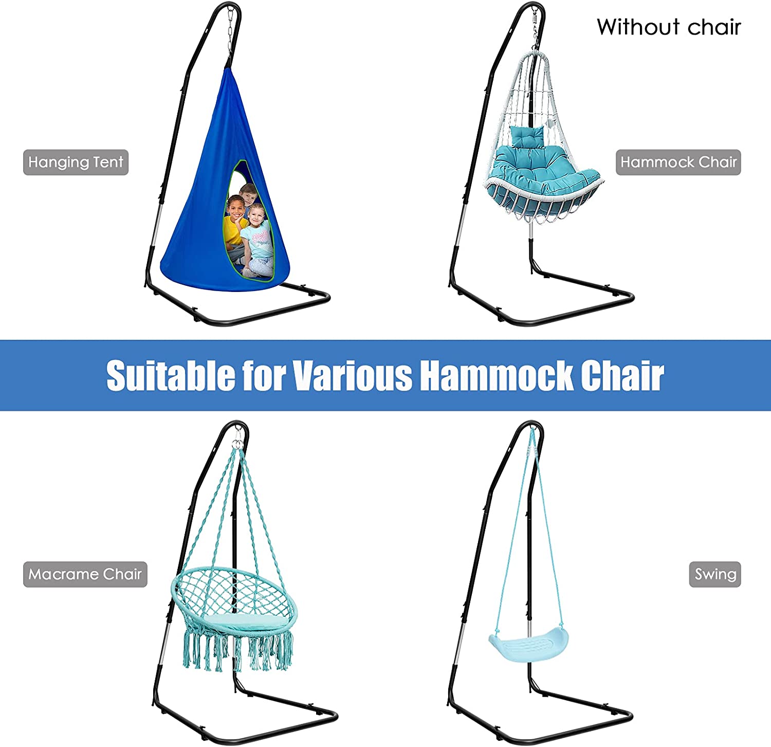 Giantex Adjustable Hammock Chair Stand, Height Adjust from 78.5