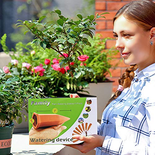 FAMILy Plant Watering Stakes10 Pack Automatic Plant Waterers for Vacations, Plant Watering Devices Terracotta Self Watering Spikes for Wine Bottles Great Plant Nanny for Indoor & Outdoor Plants