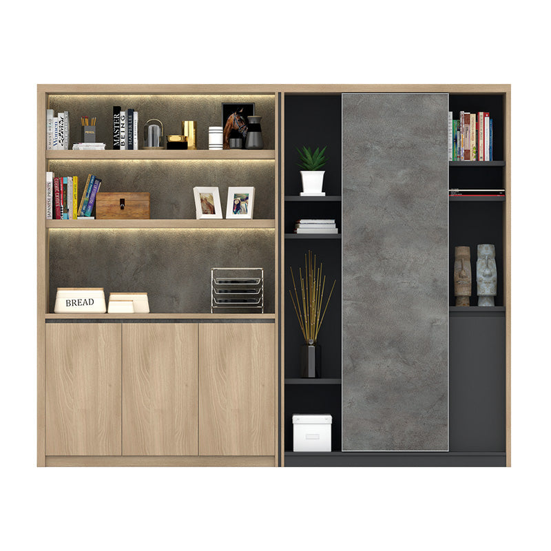 KALANI Display Cabinet 2.48M - Acacia & Carbon Grey