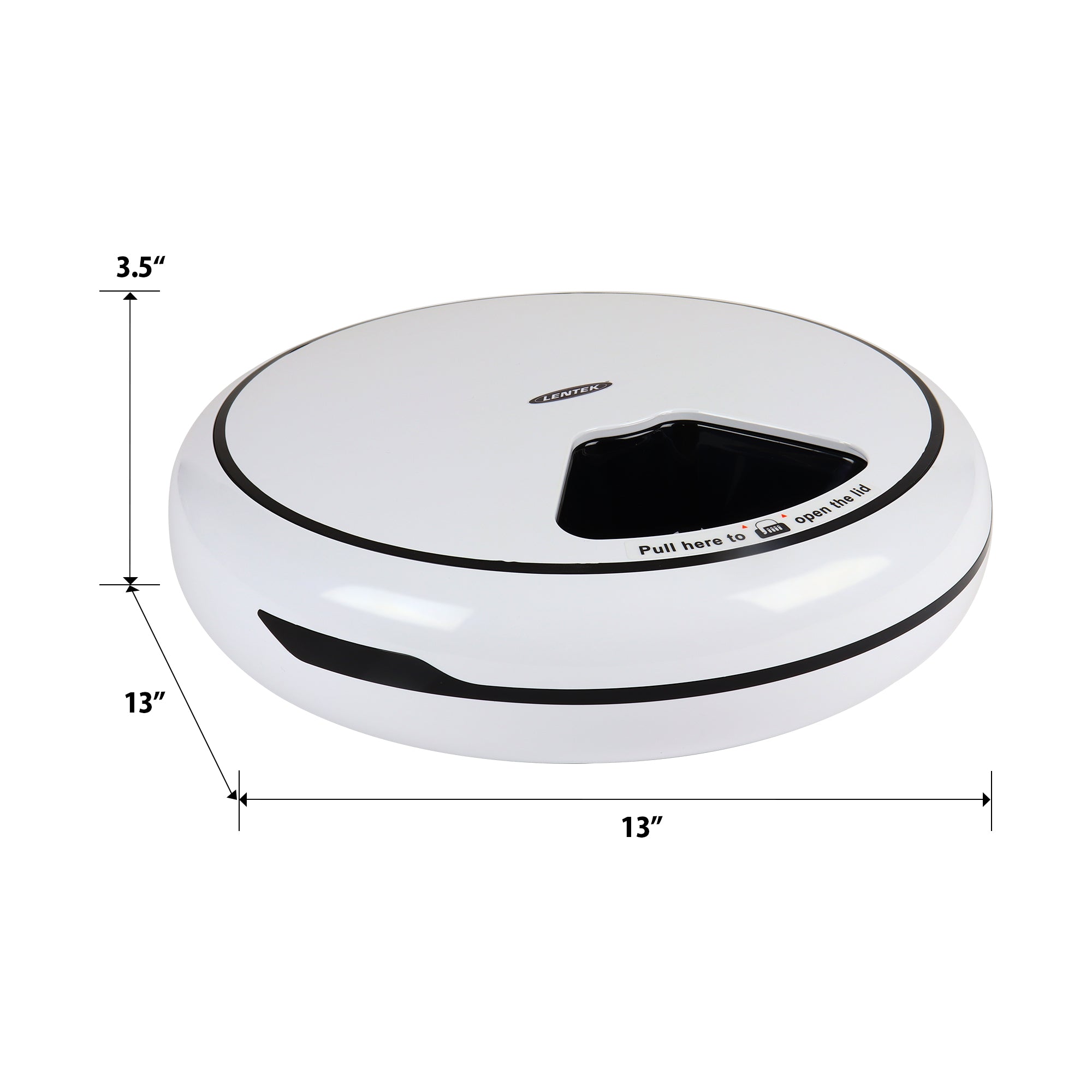 Lentek Programmable Five Meal Pet Dish with Voice Message， White