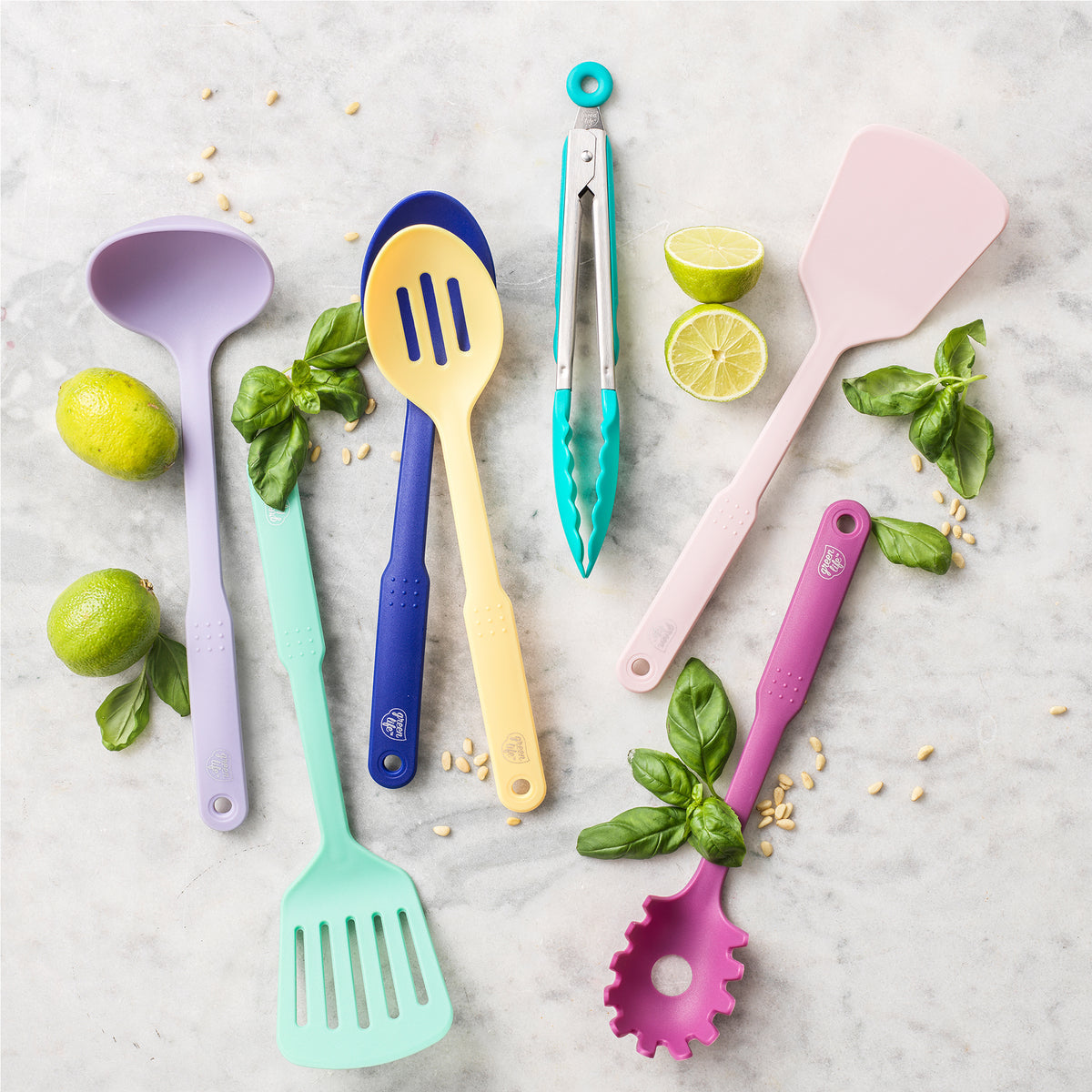 GreenLife Nylon 7-Piece Utensil Set | Hibiscus