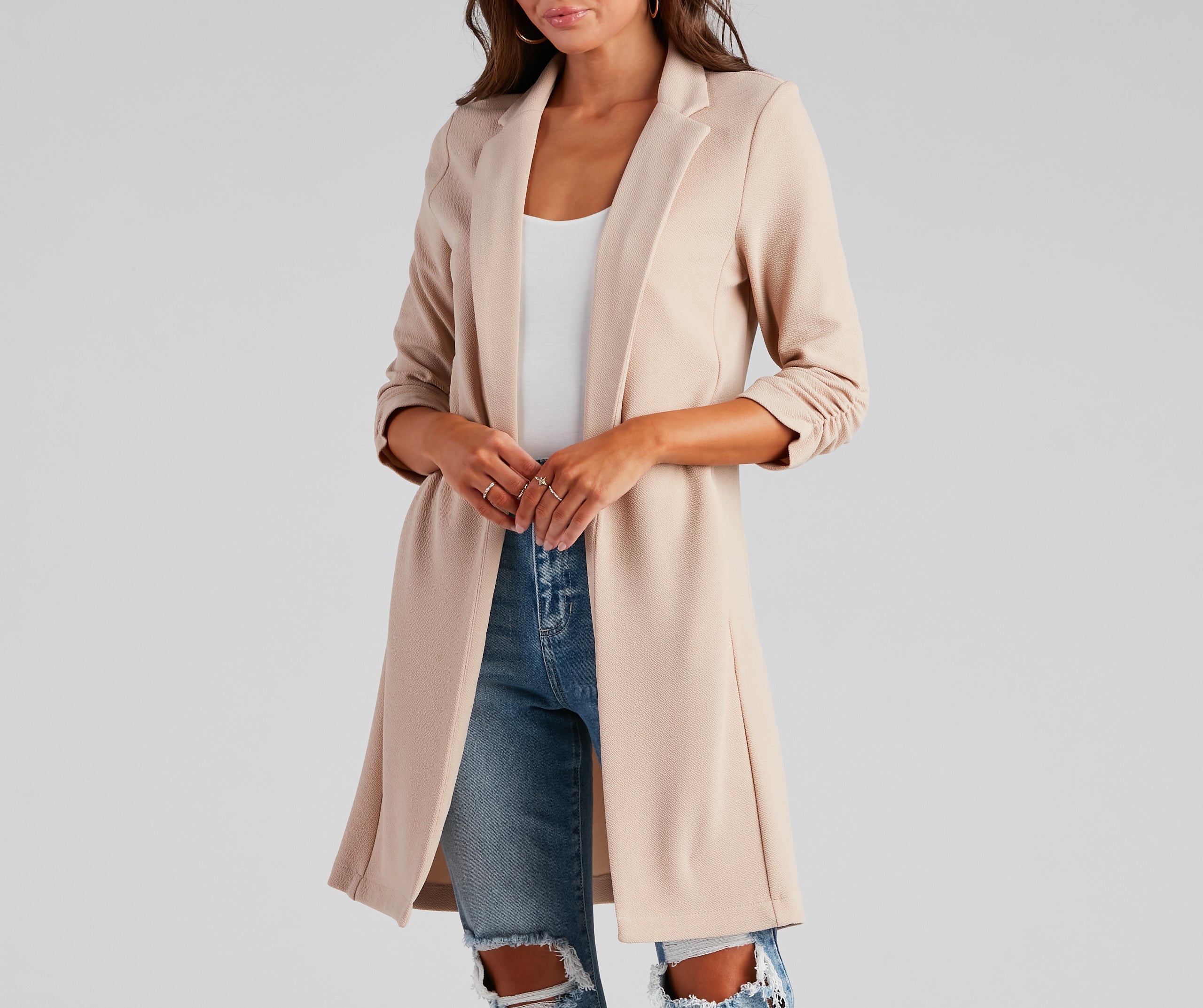 Boss Babe Crepe Longline Blazer