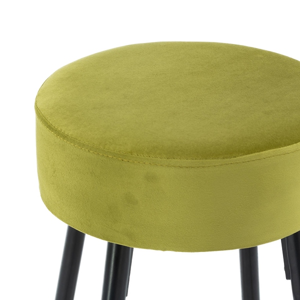 30.11 in. Set of 2 Metal Frame Bar Stool with Velvet Seat