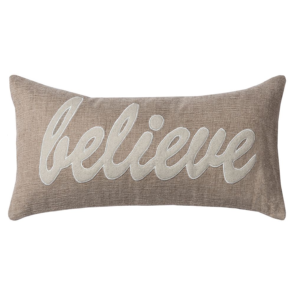 Rizzy Home Believe Applique Oblong Throw Pillow