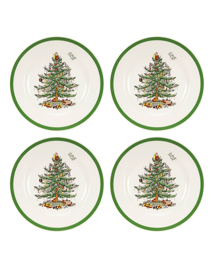 Spode Christmas Tree Dinnerware Salad Plate Set of 4