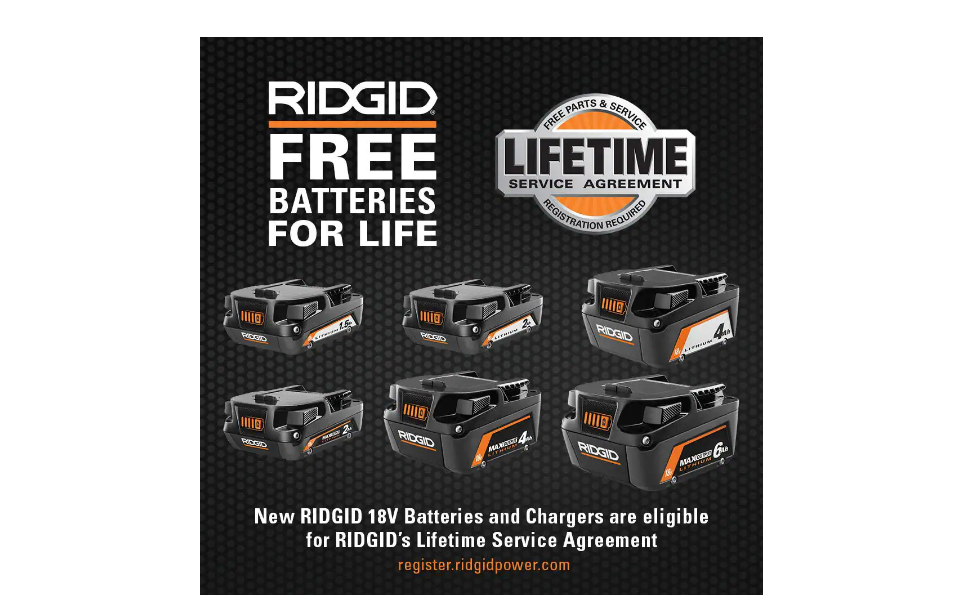 RIDGID AC8400802P 18V Compact Lithium-Ion Battery ( 2-Pack)