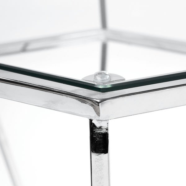 Furniture of America Nese Contemporary Chrome 26-inch 1-shelf Side Table