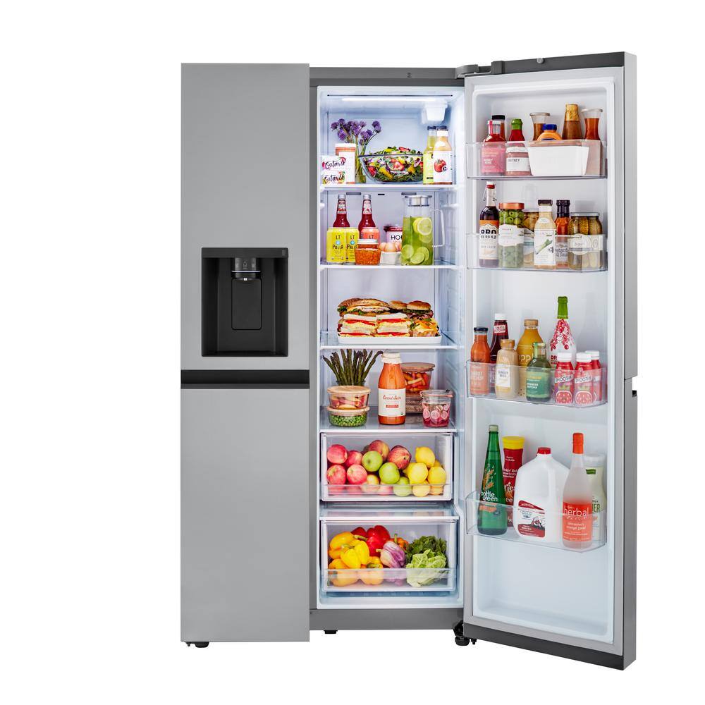 LG 23 cu. ft. Side by Side Refrigerator with External Ice andWater Dispenser in PrintProof Stainless Steel Counter Depth LRSXC2306S