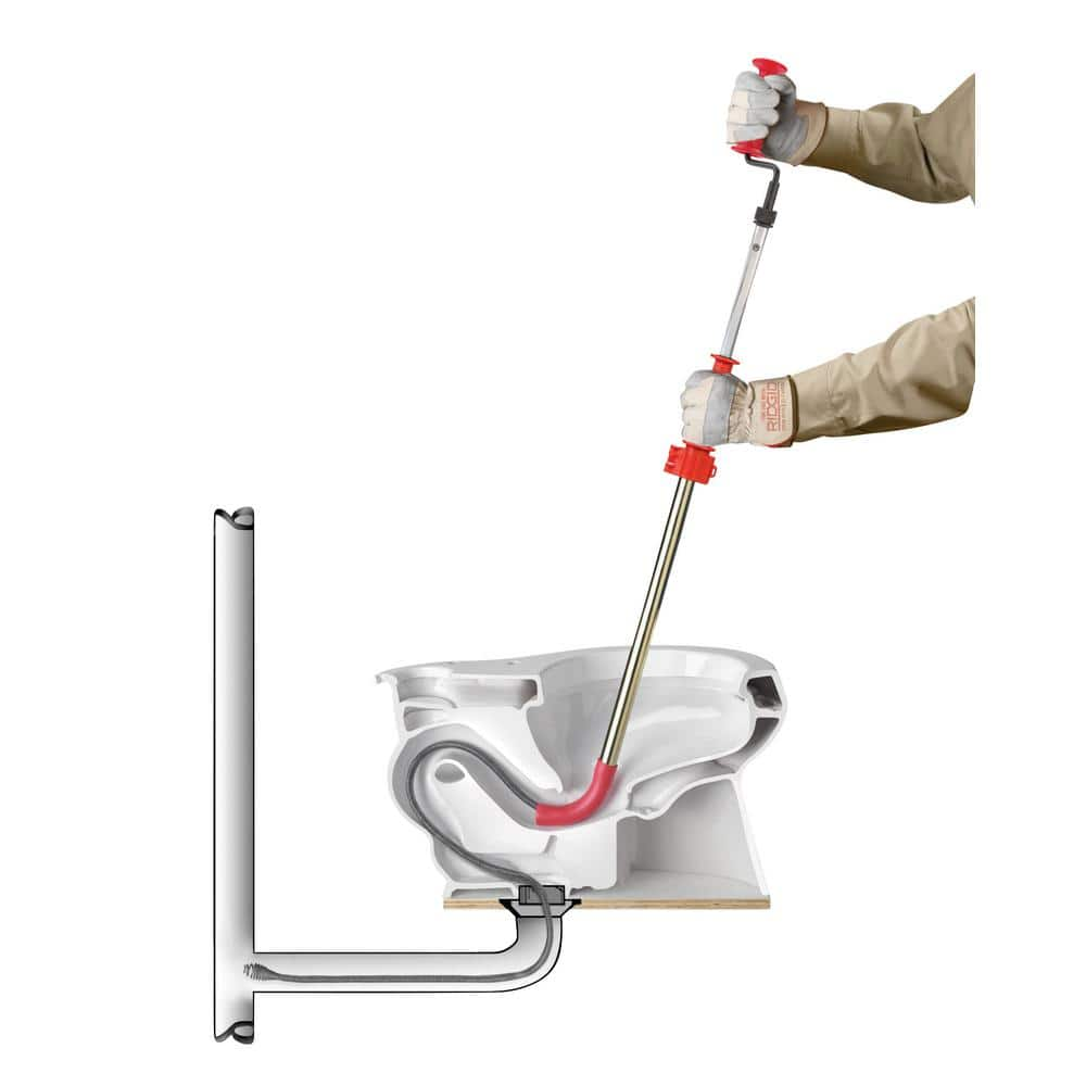 RIDGID K-6P Hybrid Toilet Snake Auger, Cable Extends to 6 ft. with Integrated Bulb Head (Manual or Cordless Drill Operated) 56658