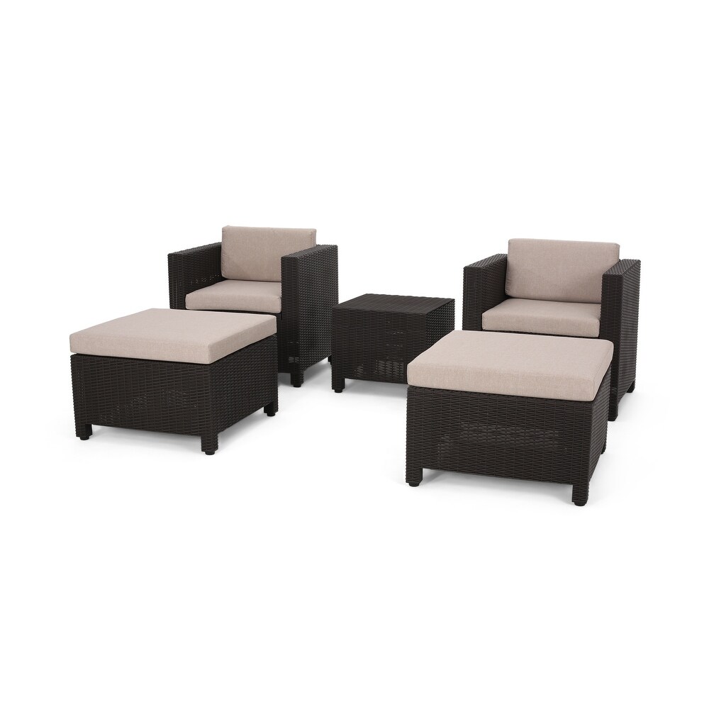 Waverly Outdoor 2 seater Faux Wicker Chat Set by Christopher Knight Home
