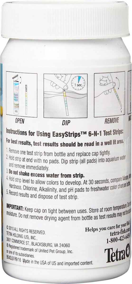 Tetra EasyStrips 6-in-1 Freshwater and Saltwater Aquarium Test Strips