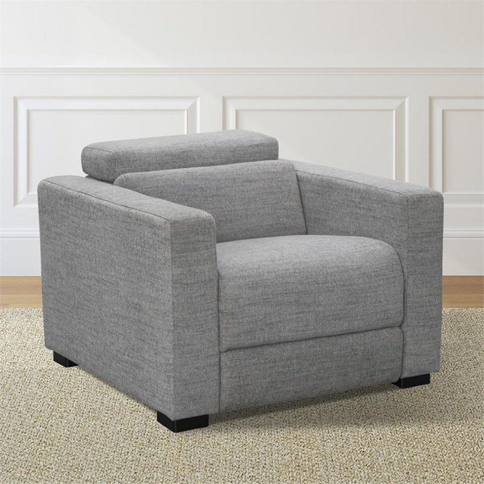 Zara Dark Gray Polyester Fabric Power Reclining Chair   Transitional   Recliner Chairs   by Homesquare  Houzz