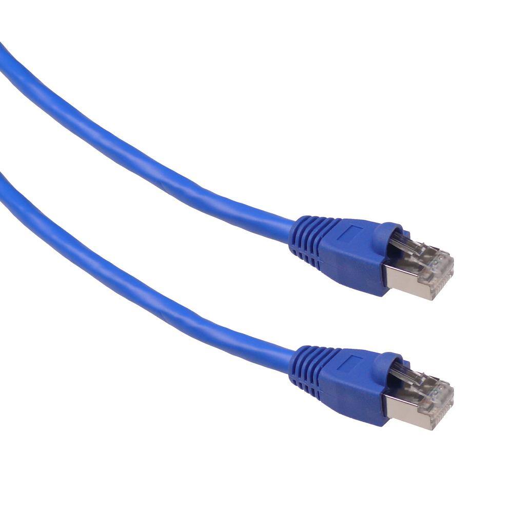 NTW 100 ft. Cat6a Snagless Shielded (STP) Network Patch Cable Blue 345-S6A-100BL