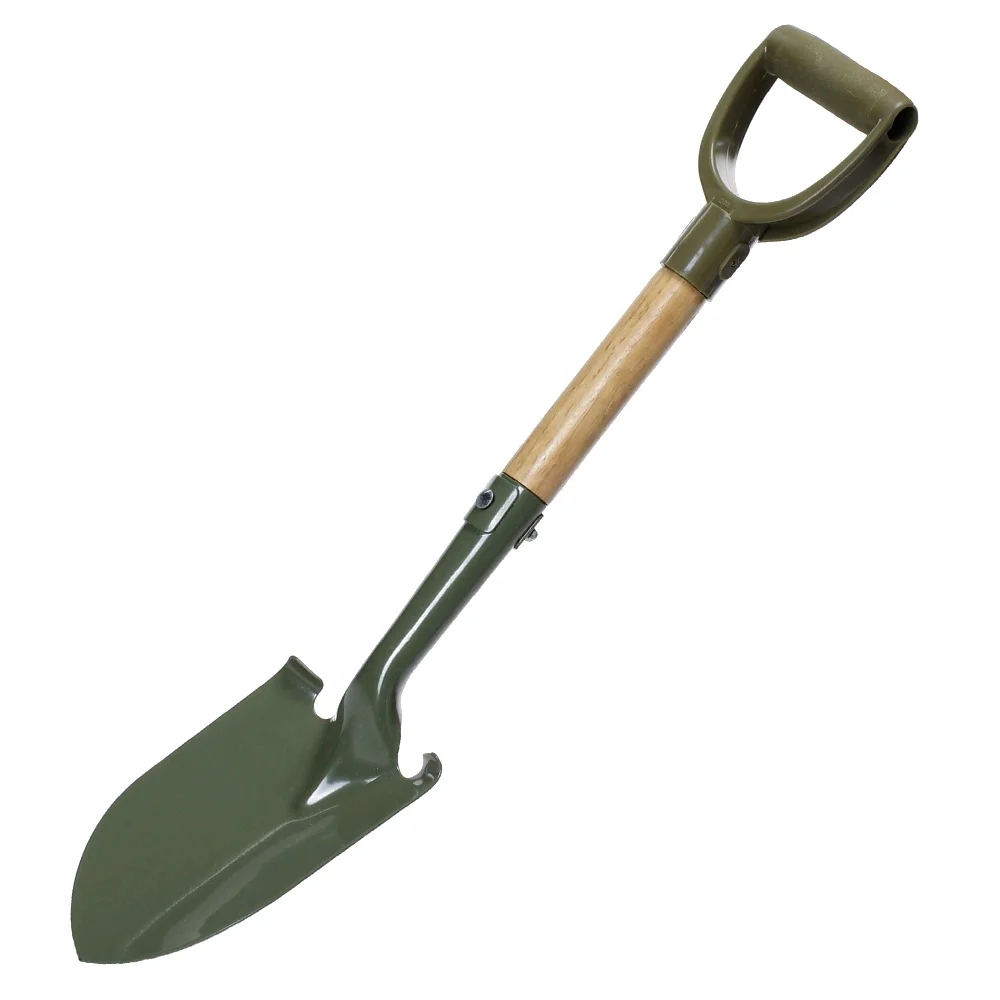 Worth Factory Wood Handle D Shape Grip Green Carbon Steel Camping Gardening Hand Spade Garden Tools Shovel