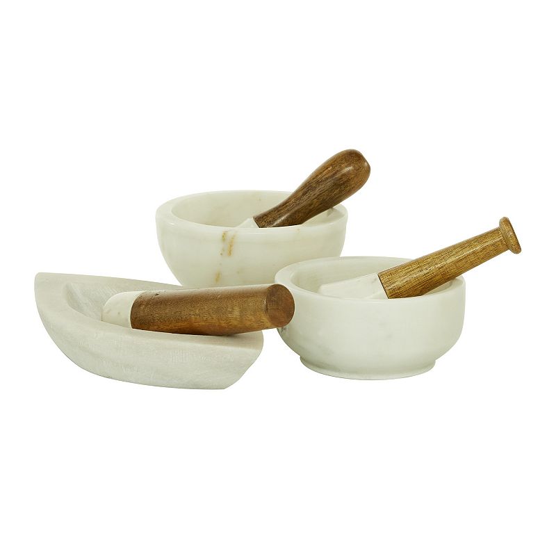 Stella and Eve Decorative Mortar and Pestle Table Decor 3-piece Set