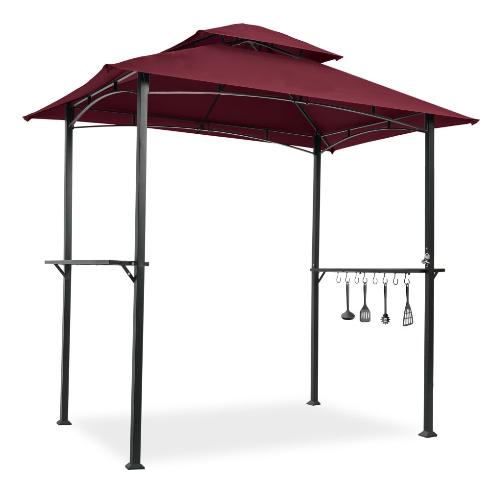 8 x 5 Ft Outdoor Gazebo Tent Double Top with hook and Bar Counters