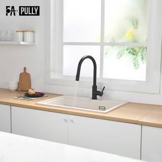 Fapully Single-Handle Pull-Down Sprayer Kitchen Faucet with Touchless Sensor in Matte Black FA-IS1017B