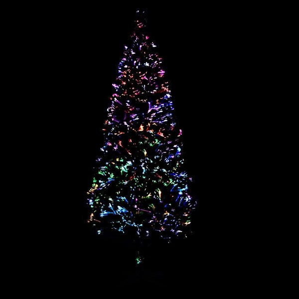 vidaXL Christmas Tree Artificial Tree with Stand and Lights Green Fiber Optic