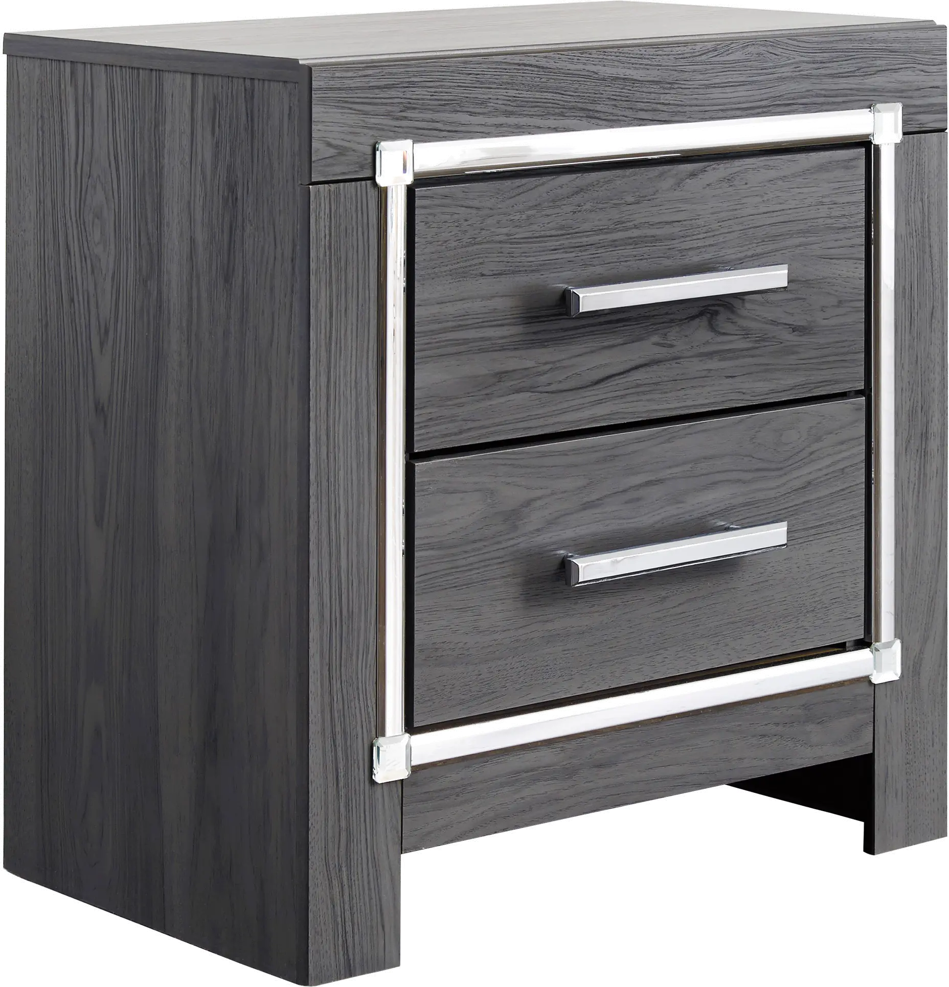 Halo Gray and Chrome Nightstand