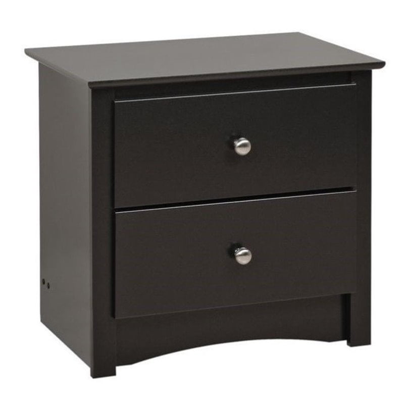 Bowery Hill 2 Drawer Nightstand in Black