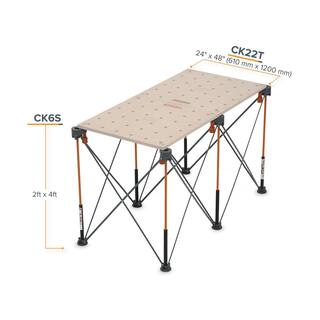 BORA 30 in. x 24 in. x 48 in. Steel Centipede Work Support Sawhorse with Accessories CK6S