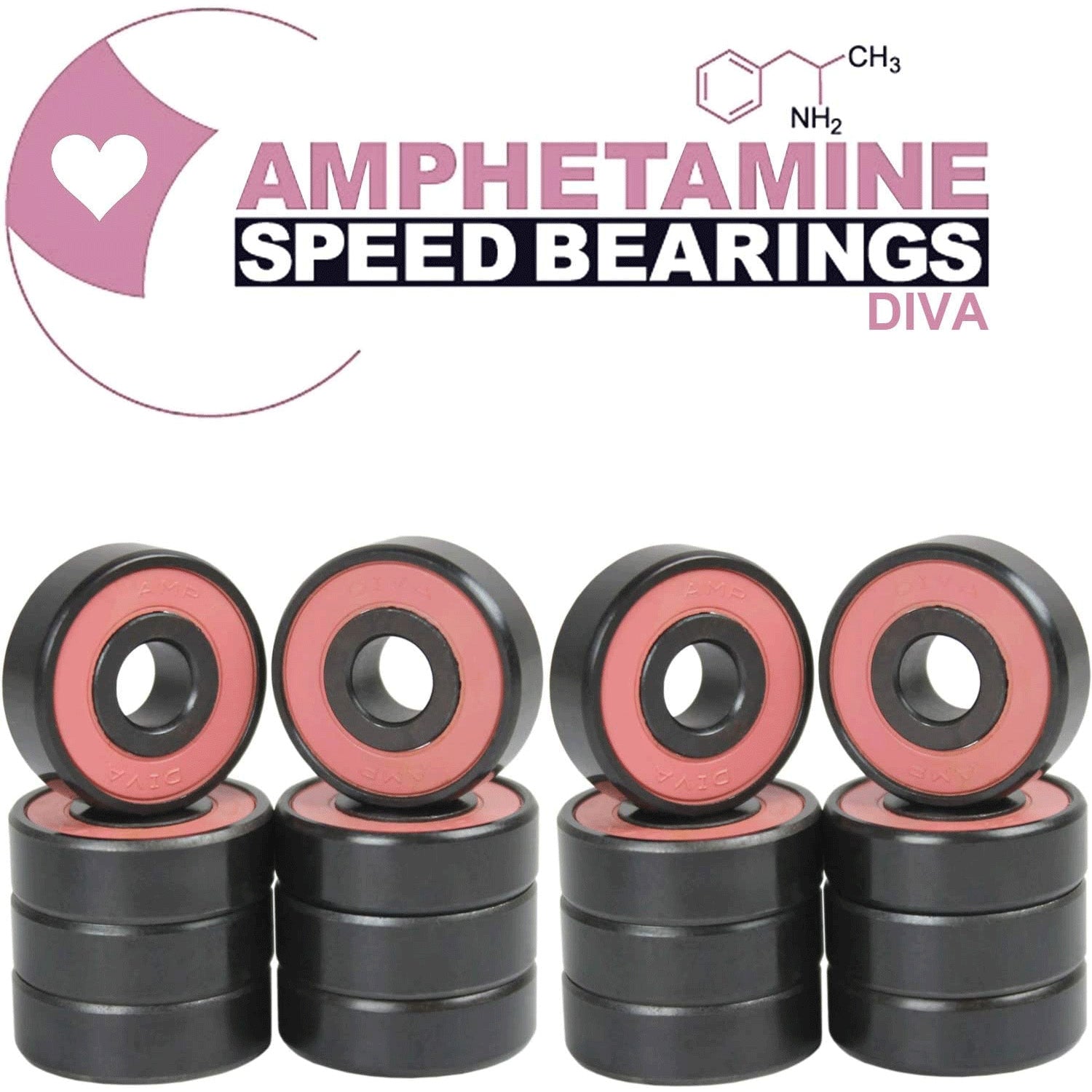 AMPHETAMINE DIVA 7mm 627 ROLLER DERBY BEARINGS for Quad Skate Skates