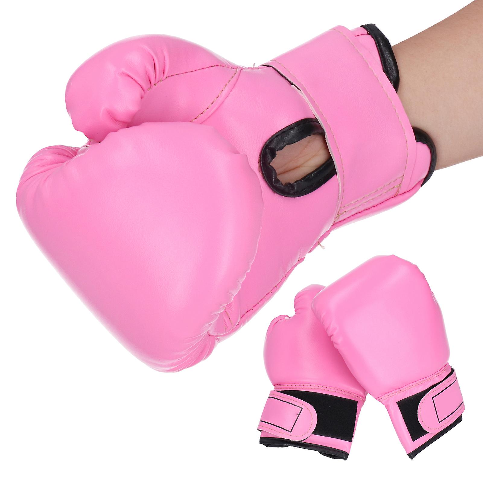 2pcs Children Boxing Gloves Training Fighting Sparring Punching Kickboxing Glovesfushia