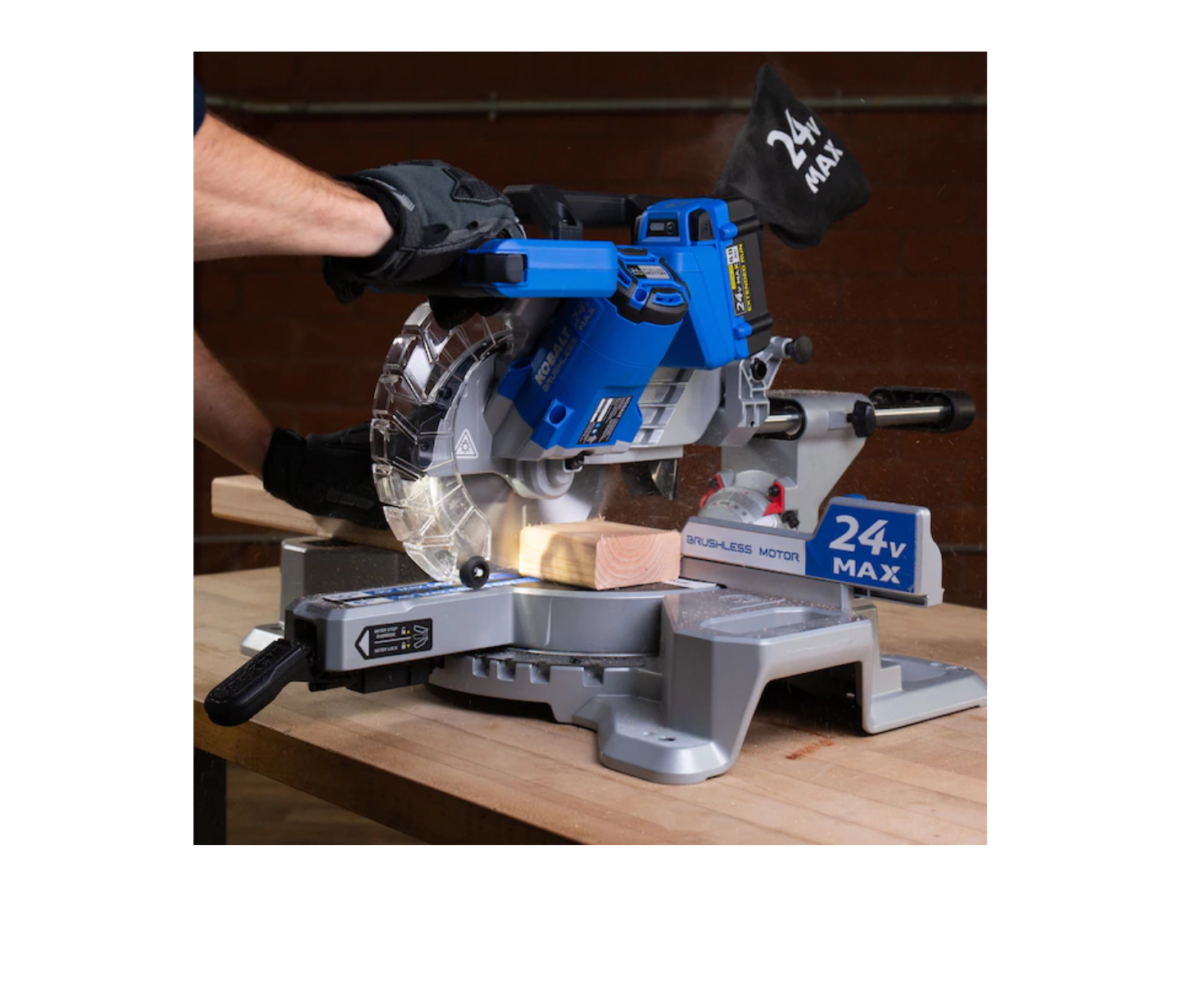 Kobalt KMS 0724B-03 7-1/4-in-Amp 24-volt Max Dual Bevel Sliding Compound Cordless Miter Saw