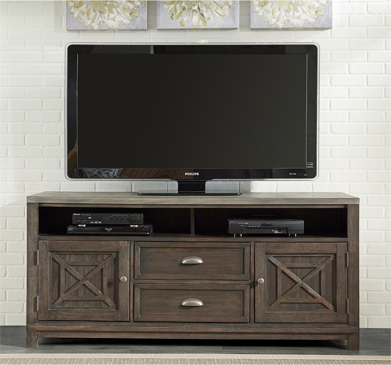 Heatherbrook Black Entertainment TV Stand   Transitional   Entertainment Centers And Tv Stands   by Liberty Furniture Industries  Inc.  Houzz