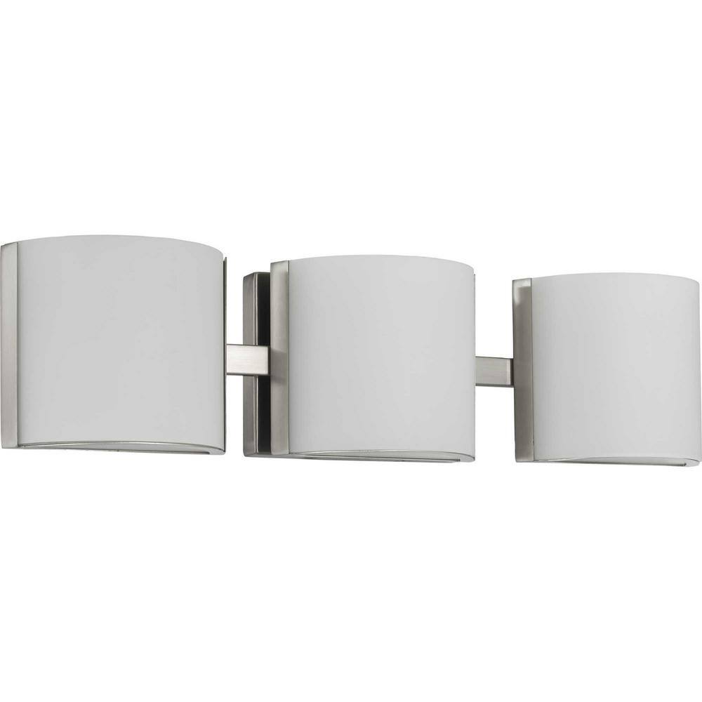 Progress Lighting Arch LED Collection 3-Light Brushed Nickel Etched Glass Modern Bath Vanity Light P300291-009-30