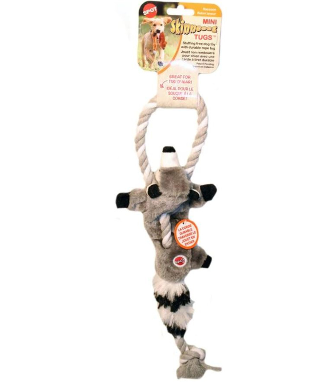 Skinneeez Mini Tugs Racoon Dog toy， 14