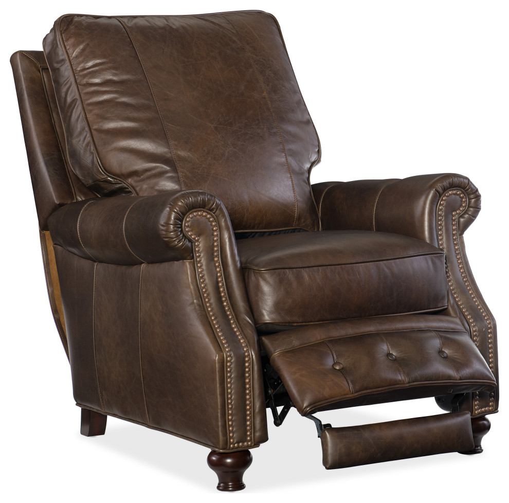 Old Saddle Cocoa Recliner Chair   Traditional   Recliner Chairs   by Homesquare  Houzz