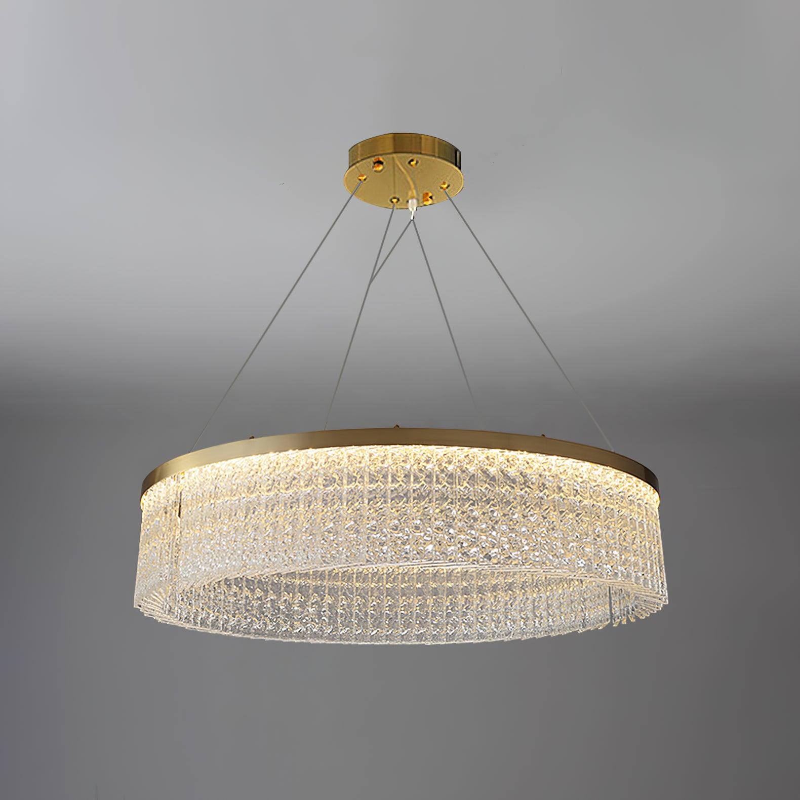 Round Halo Crystal Chandelier