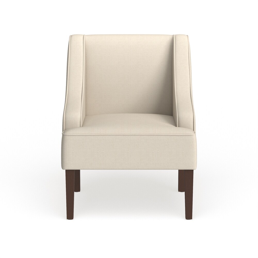 Porch   Den Lyric Cream Swoop Arm Accent Chair