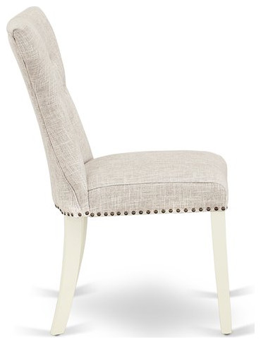 East West Furniture Gallitin 41 quotFabric Dining Chairs in White/Gray (Set of 2)   Transitional   Dining Chairs   by Homesquare  Houzz