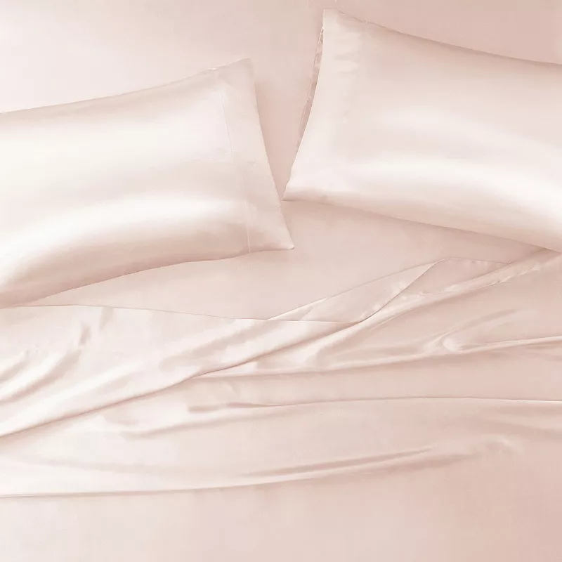 Madison Park Essentials Satin Luxury Solid Sheet Set and Pillowcases