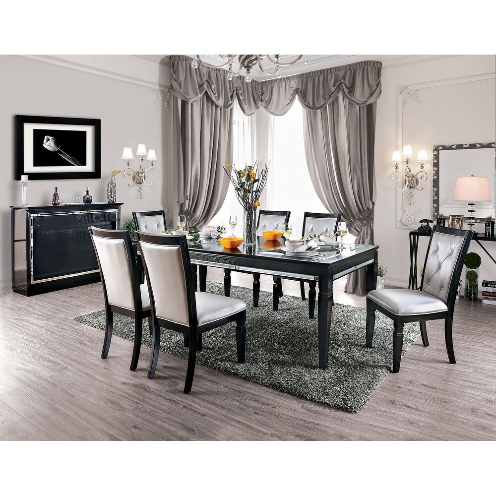 Dining Table in Black and Silver Finish