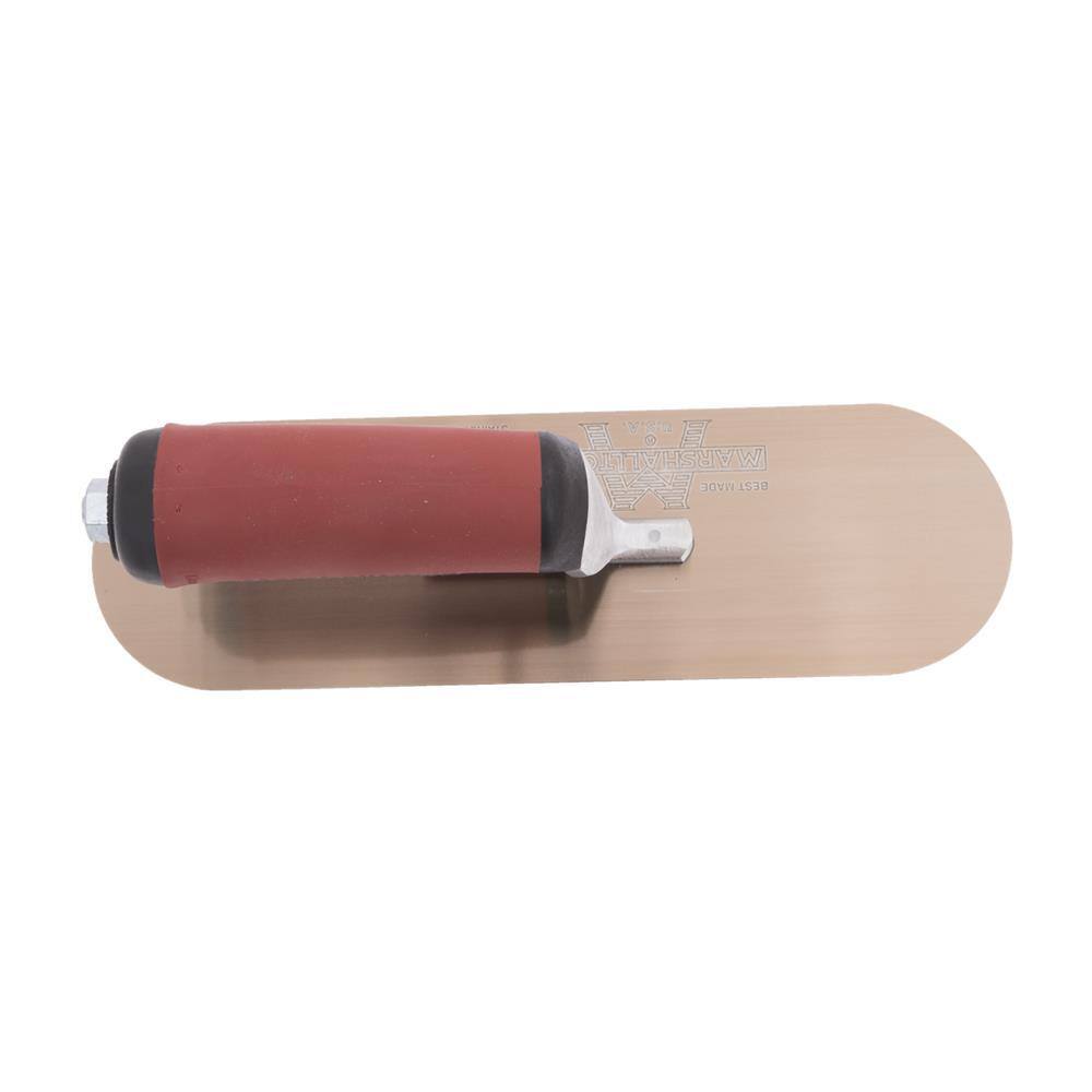 MARSHALLTOWN 10 in. x 3 in. Golden Stainless Steel Pool Trowel - DuraSoft Handle SP10GSD