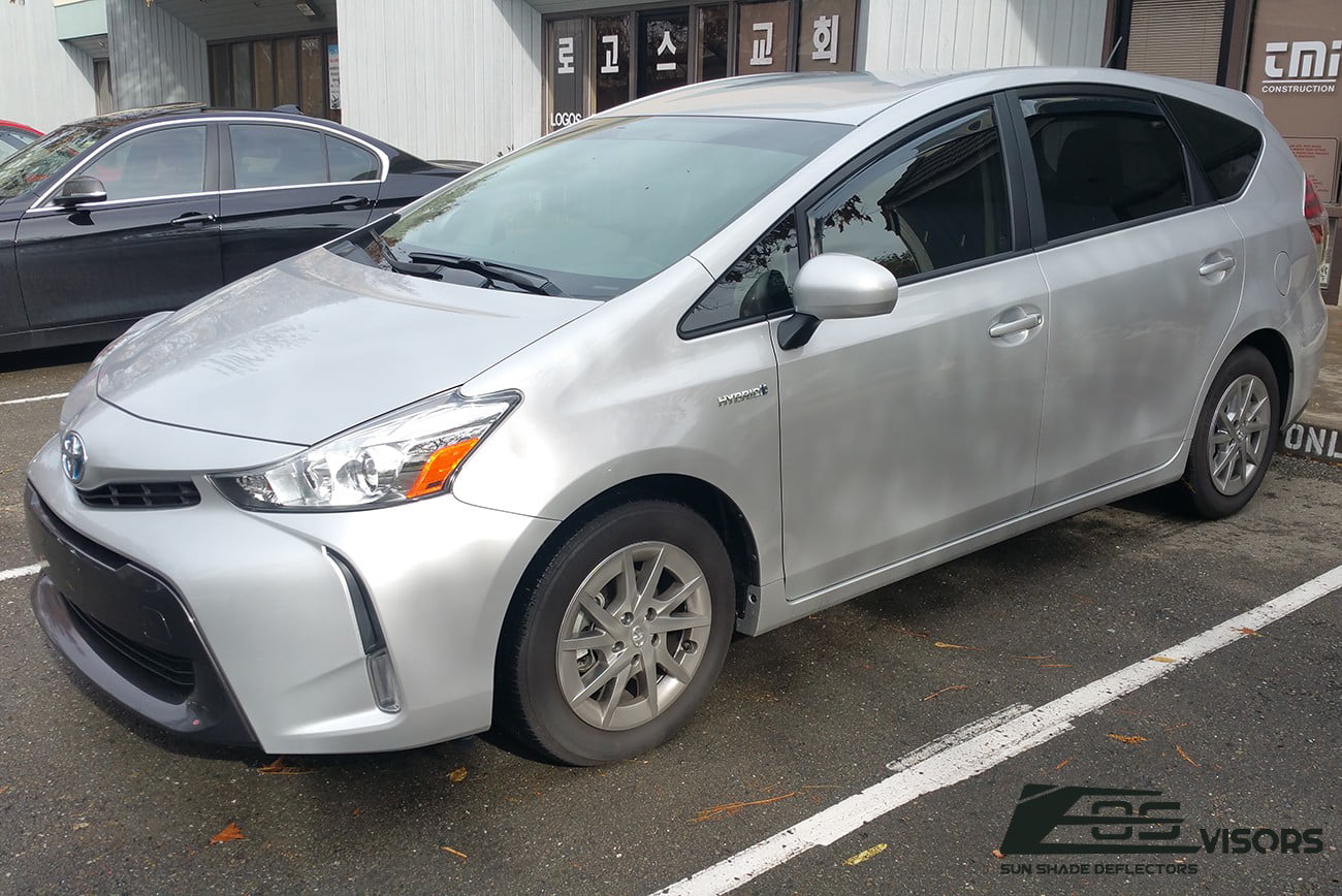 Extreme Online Store for 2011-Present Toyota Prius V | EOS Visors in-Channel Style Smoke Tinted Side Window Vents Rain Guard Deflectors