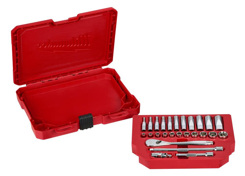 Milwaukee 1/4 in. Drive 26 pc. Ratchet and Socket Set - SAE 48-22-9404 from Milwaukee