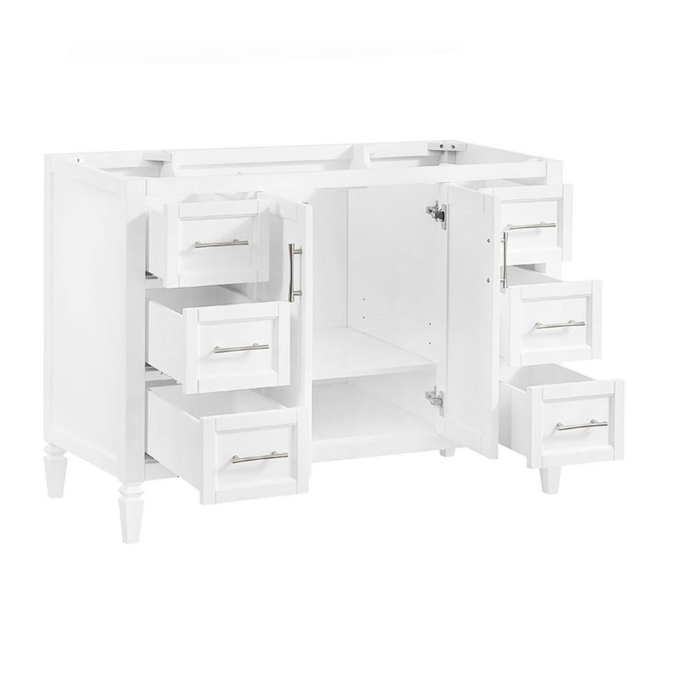 Home Decorators Collection Stockham 48 in. W x 21-12 in. D Bathroom Vanity Cabinet Only in White 19043-V48-WT