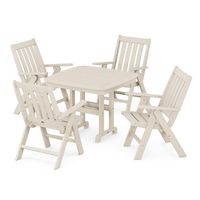 Polywood Vineyard Folding Chair 5-Piece Dining Set PWS1255-1