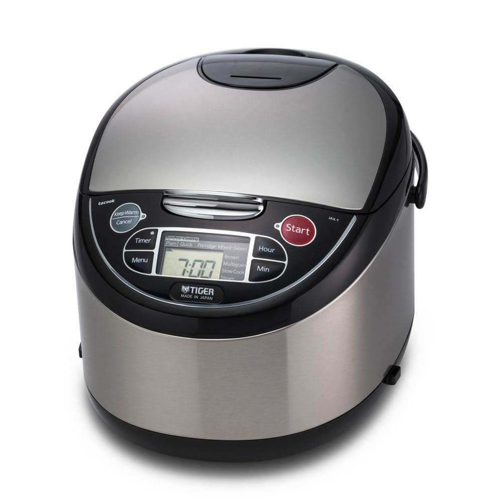 Tiger Corporation JAX-T, 10-Cup, Stainless Steel, Micom Rice Cooker and Food Steamer JAX-T18U