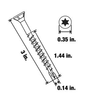 Deckmate Marine Grade Stainless Steel #10 X 3 in. Wood Deck Screw 5lb (Approximately 315 Pieces) 867170