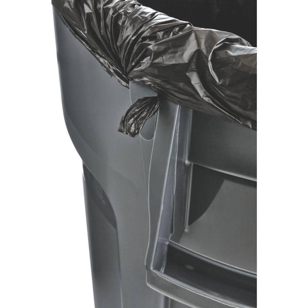 Rubbermaid Commercial Products Brute 32 Gal. Gray Round Vented Outdoor Trash Can with Lid (6-Pack) 2031188-6