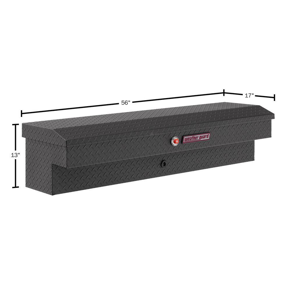 Weather Guard 56 in. Matte Black Aluminum Lo- Side Truck Tool Box 174-52-03