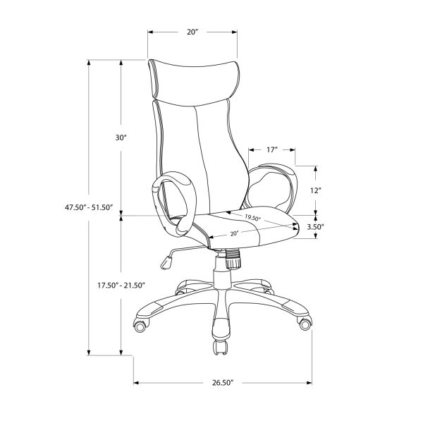 Office Chair， Adjustable Height， Swivel， Ergonomic， Armrests， Computer Desk， Work， Brown Leather Look， Grey Metal， Contemporary， Modern